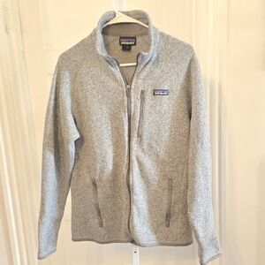 Patagonia Light Gray Zip-Up Fleece Jacket